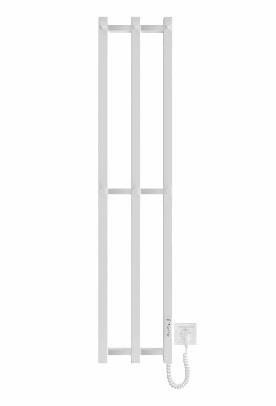 Рушникосушка Hygge Family електрична Slim, 1170х250х80мм, таймер-регулятор, сталь, білий матовий