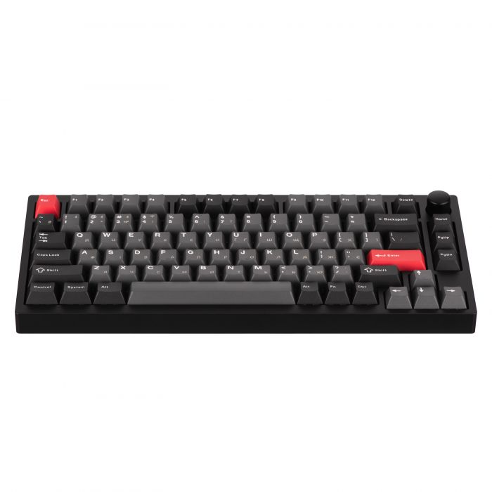 Клавіатура механічна Lemokey  P1 Pro 84Key, Keychron Super Banana, WL/BT/USB-A, QMK/VIA, Hot-Swap, EN/UKR, RGB,  Knob, Carbon Black