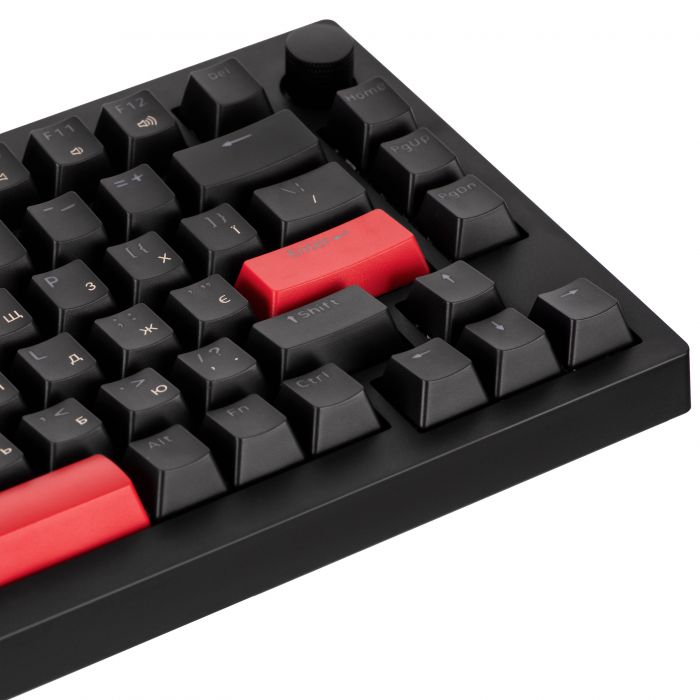 Клавіатура механічна Lemokey  X4 84Key, Keychron Brown, USB-A, QMK/VIA, EN/UKR, Red led, чорний