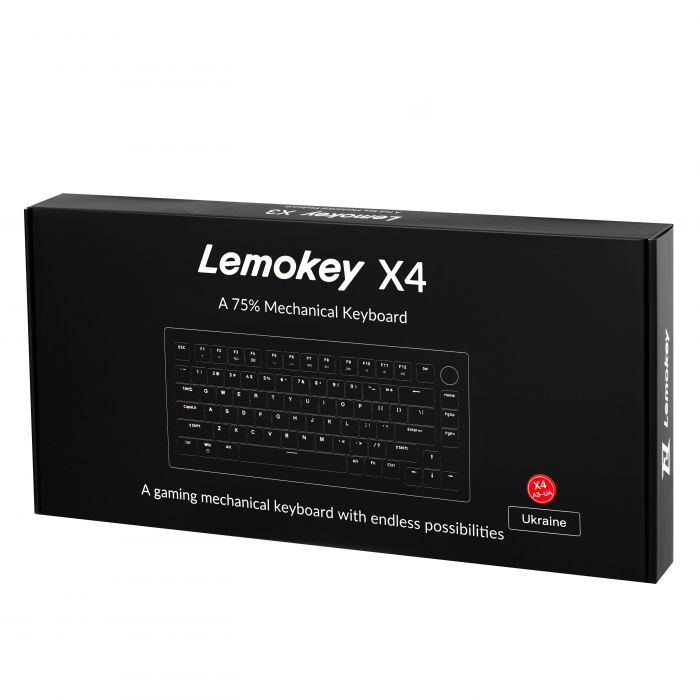 Клавіатура механічна Lemokey  X4 84Key, Keychron Brown, USB-A, QMK/VIA, EN/UKR, Red led, чорний