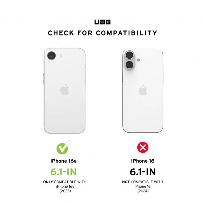 Чохол UAG для iPhone 16E (4th Gen, 2025), Essential Armor MagSafe, Black