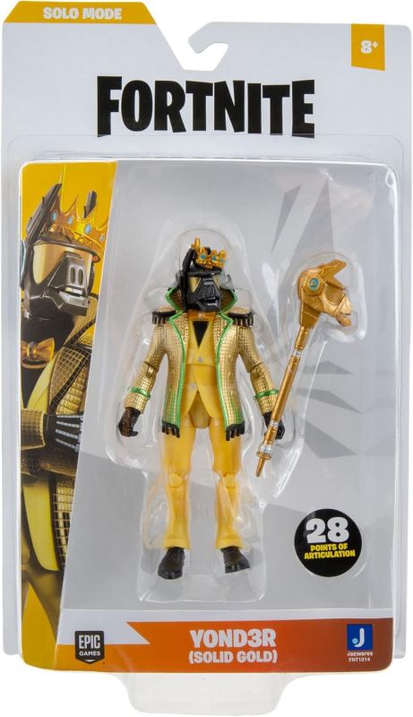 Колекційна фігурка Fortnite Solo Mode Y0nd3r - Solid Gold, 10см