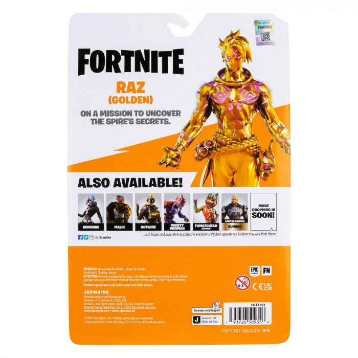 Колекційна фігурка Fortnite Solo Mode Raz (Golden) (Ultra Limited Edition), 10см