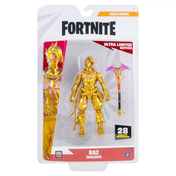 Колекційна фігурка Fortnite Solo Mode Raz (Golden) (Ultra Limited Edition), 10см