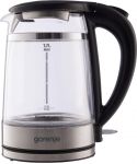 Електрочайник Gorenje 1.7л, 2,200 Вт, strix контроль, скло, чорний