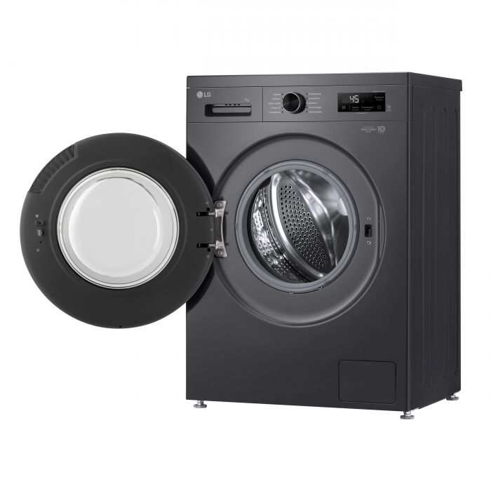 Пральна машина LG фронтальна, 7кг, 1200, A+++, 44см, дисплей, пара, інвертор, чорний