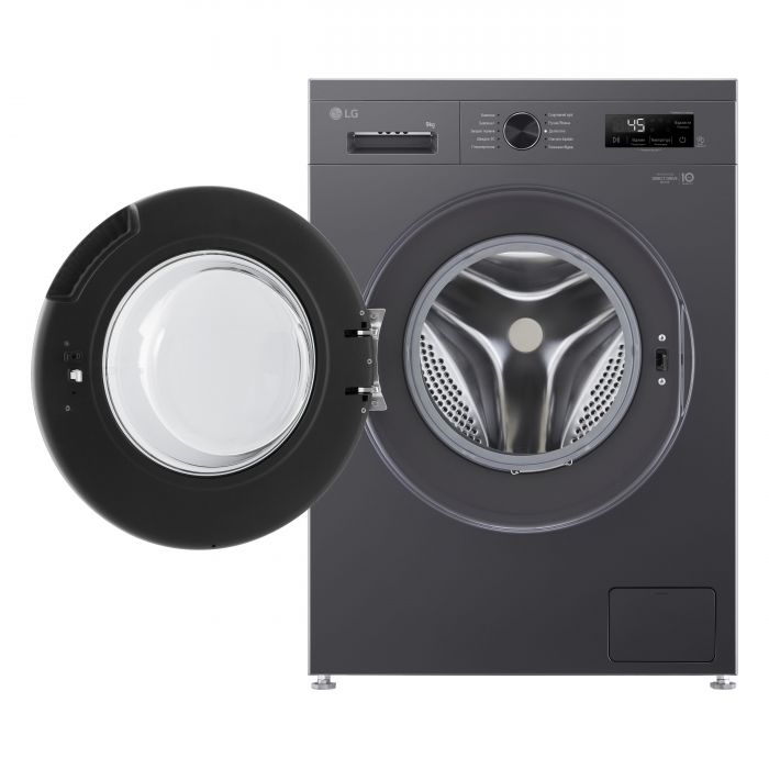 Пральна машина LG фронтальна, 9кг, 1200, A+++, 55см, дисплей, пара, інвертор, чорний
