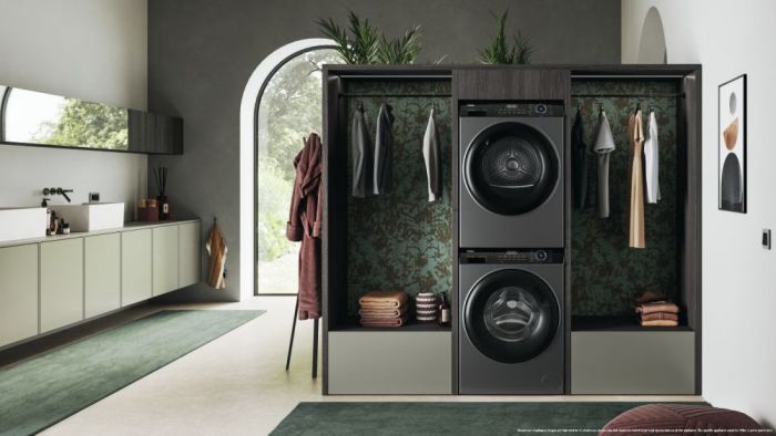 Сушильна машина Haier тепловий насос, 9кг, A+++, 59,5см, дисплей, пара, cріблястий