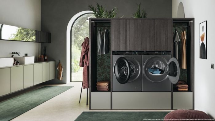 Сушильна машина Haier тепловий насос, 9кг, A+++, 59,5см, дисплей, пара, cріблястий