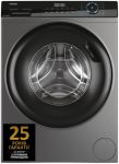 Пральна машина Haier фронтальна, 9кг, 1400, A+++, 60см, дисплей, пара, інвертор, люк чорний, прямий привід, cріблястий