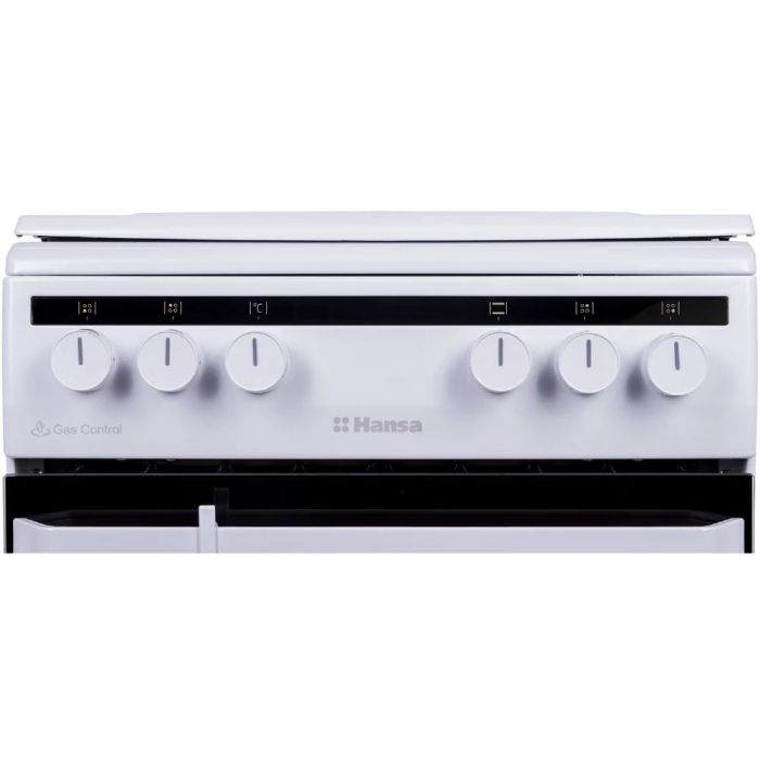 Плита Hansa комбінована, 62л, 50x60см, конвекція, чавун, білий
