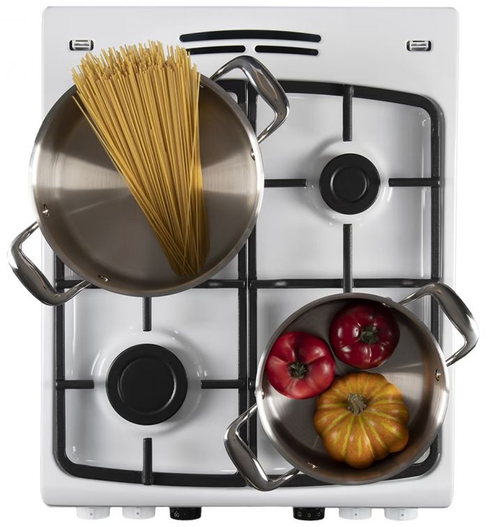 Плита Hansa комбінована, 65л, 50x60см, дисплей, конвекція, чавун, білий