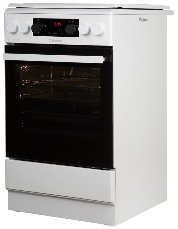 Плита Hansa комбінована, 65л, 50x60см, дисплей, конвекція, чавун, білий