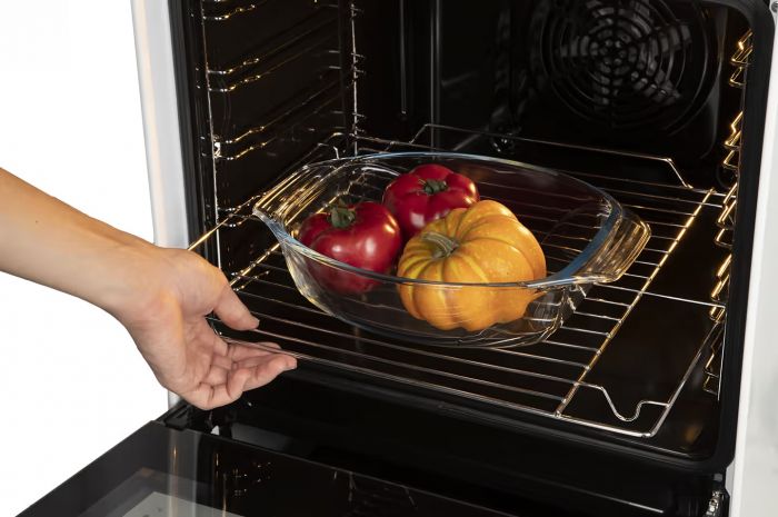 Плита Hansa комбінована, 65л, 50x60см, дисплей, конвекція, чавун, білий