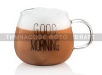 Набір чашок з ручками Ardesto Good Morning, 430мл, 2шт, боросилікатне скло, прозорий