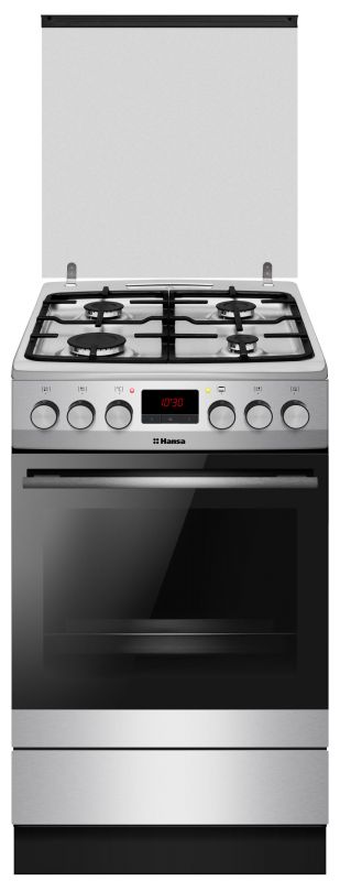 Плита Hansa комбінована, 65л, 50x60см, дисплей, конвекція, чавун, нерж