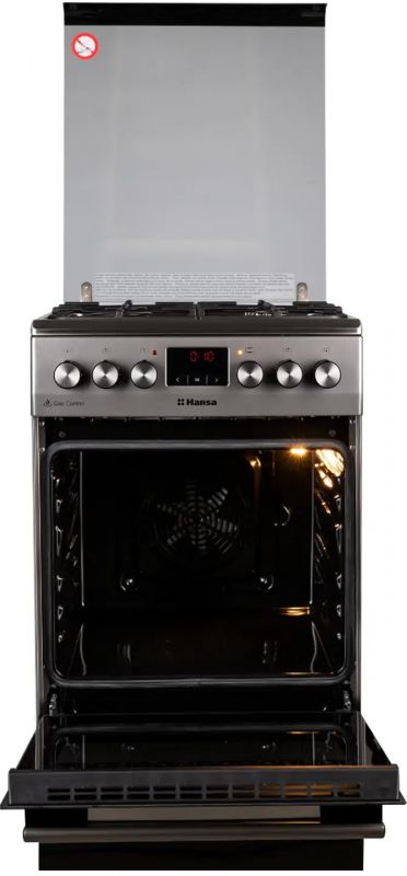 Плита Hansa комбінована, 65л, 50x60см, дисплей, конвекція, чавун, нерж
