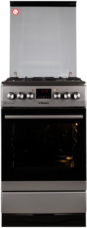 Плита Hansa комбінована, 65л, 50x60см, дисплей, конвекція, чавун, нерж