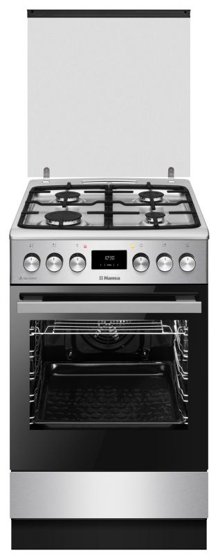 Плита Hansa комбінована, 65л, 50x60см, дисплей, конвекція, чавун, нерж