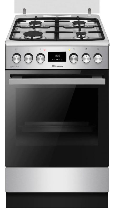 Плита Hansa комбінована, 65л, 50x60см, дисплей, конвекція, чавун, нерж