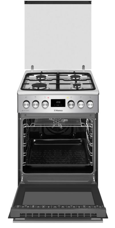 Плита Hansa комбінована, 65л, 50x60см, дисплей, конвекція, чавун, нерж