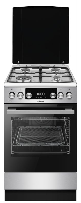 Плита Hansa комбінована, 65л, 50x60см, дисплей, конвекція, чавун, нерж