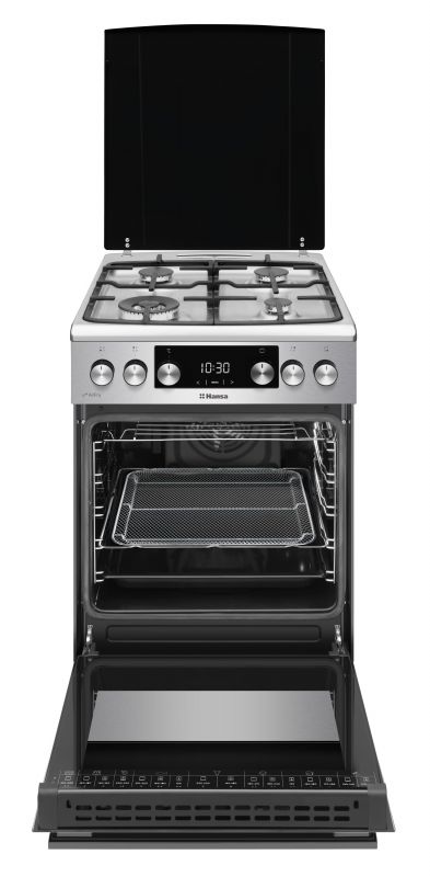 Плита Hansa комбінована, 65л, 50x60см, дисплей, конвекція, чавун, нерж