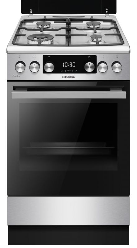 Плита Hansa комбінована, 65л, 50x60см, дисплей, конвекція, чавун, нерж