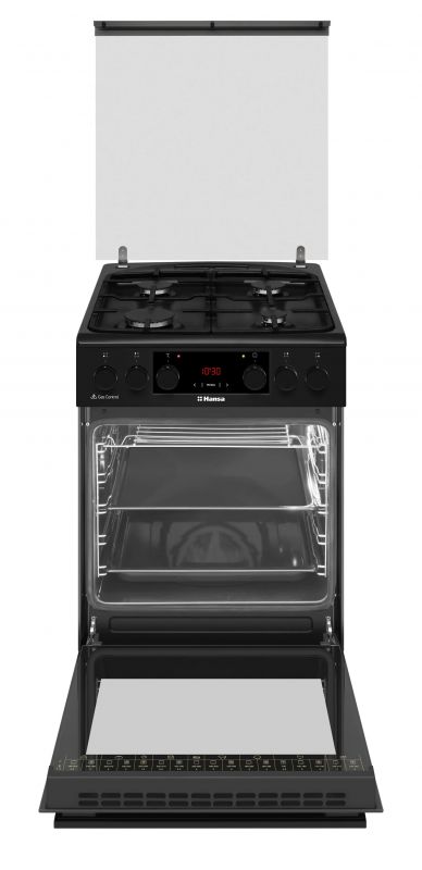 Плита Hansa комбінована, 65л, 50x60см, дисплей, конвекція, чавун, чорний