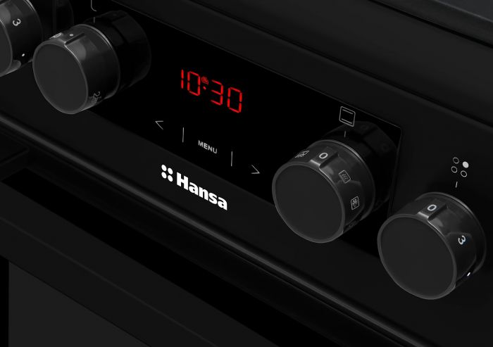 Плита Hansa комбінована, 65л, 50x60см, дисплей, конвекція, чавун, чорний
