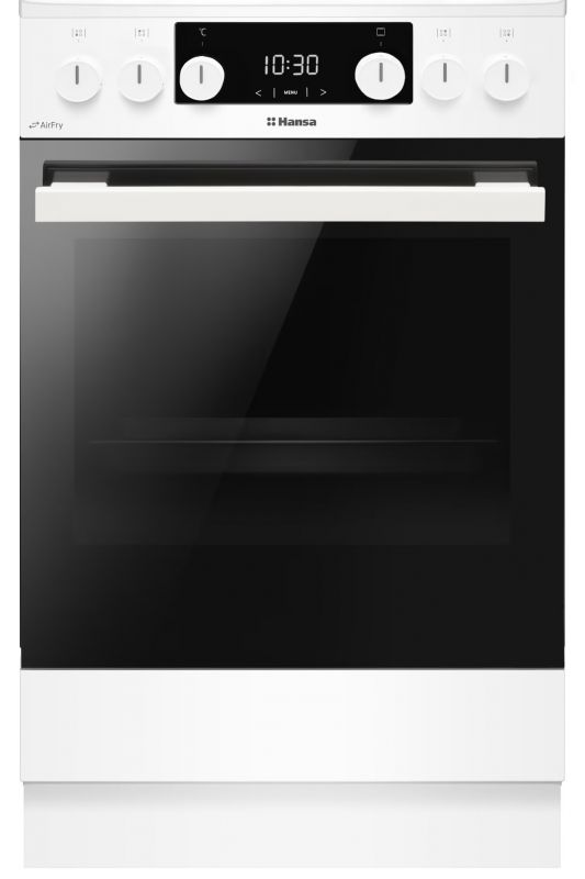 Плита Hansa комбінована, 65л, 50x60см, дисплей, конвекція, чавун, білий