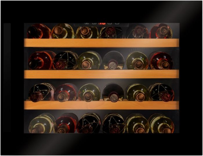 Холодильник Hansa вбудований для вина, 45.5x59х60.8, холод.відд.-63л, зон - 1, бут-28, ST, диспл внутр., чорний