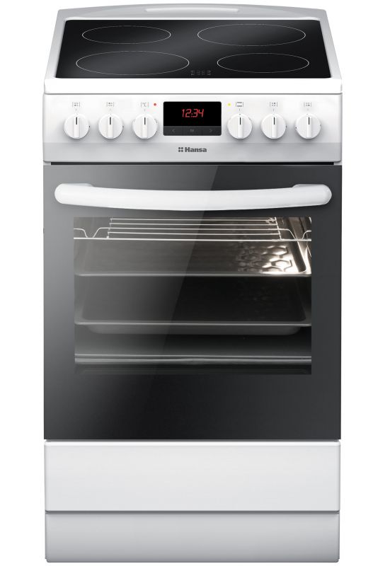 Плита Hansa електрична склокерамічна, 62л, 50x60см, дисплей, конвекція, білий