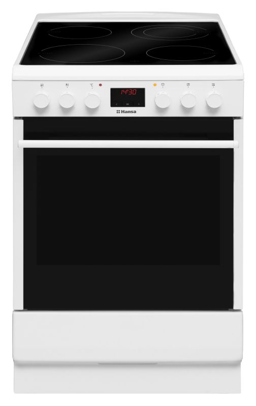 Плита Hansa електрична склокерамічна, 65л, 50x60см, дисплей, конвекція, білий