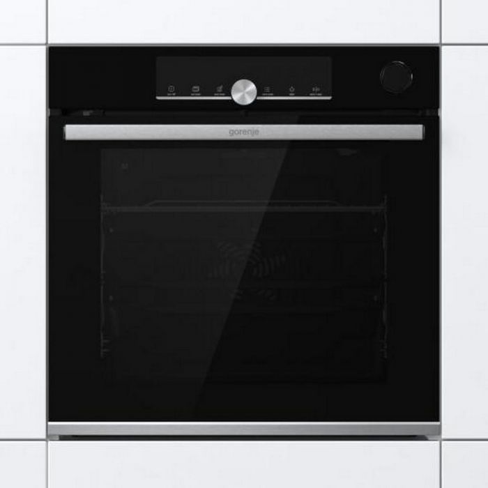 Духова шафа Gorenje електрична, 77л, A+, TouchFree, пара, дисплей, Wi-Fi керування, піроліз, готув. на різн рівнях, нерж