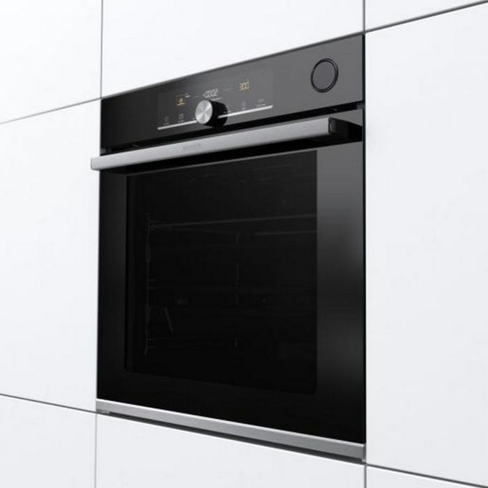 Духова шафа Gorenje електрична, 77л, A+, TouchFree, пара, дисплей, Wi-Fi керування, піроліз, готув. на різн рівнях, нерж