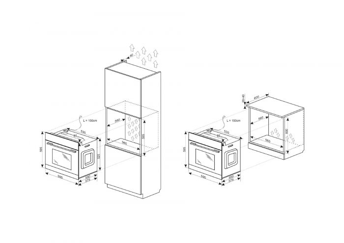 Комплект Hansa (духовка електрична + поверхня газова на склі), чорний