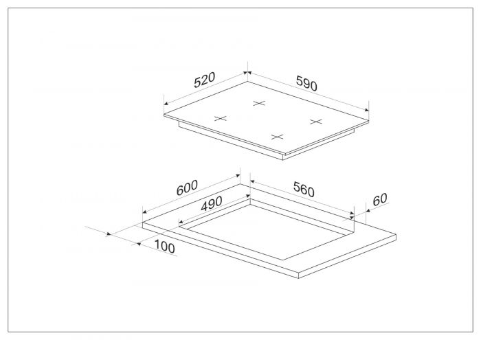 Комплект Hansa (духовка електрична + поверхня газова), чорний+нерж
