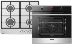 Комплект Hansa (духовка електрична + поверхня газова), чорний+нерж