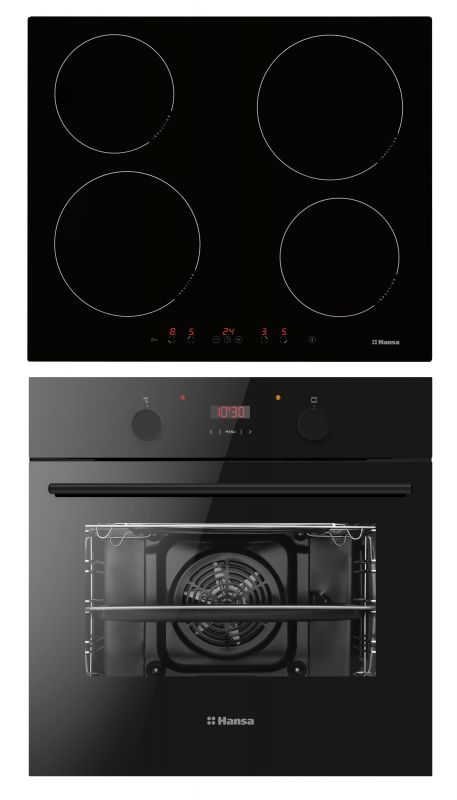 Комплект Hansa (духовка електрична + поверхня індукційна), чорний