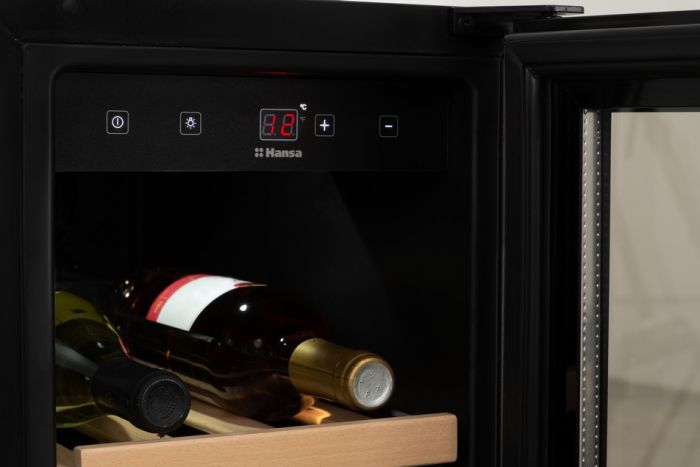 Холодильник Hansa для вина, 82x29.5х61.5, холод.відд.-63л, зон - 1, бут-20, ST, дисплей, чорний