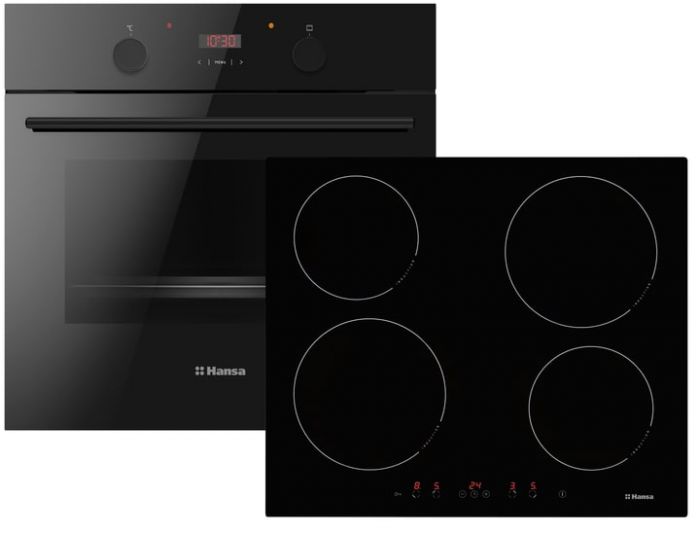 Комплект Hansa (духовка електрична + поверхня індукційна), чорний