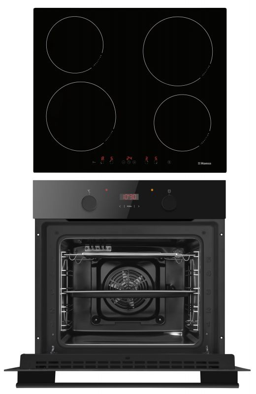 Комплект Hansa (духовка електрична + поверхня індукційна), чорний