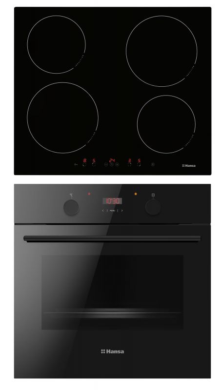 Комплект Hansa (духовка електрична + поверхня індукційна), чорний