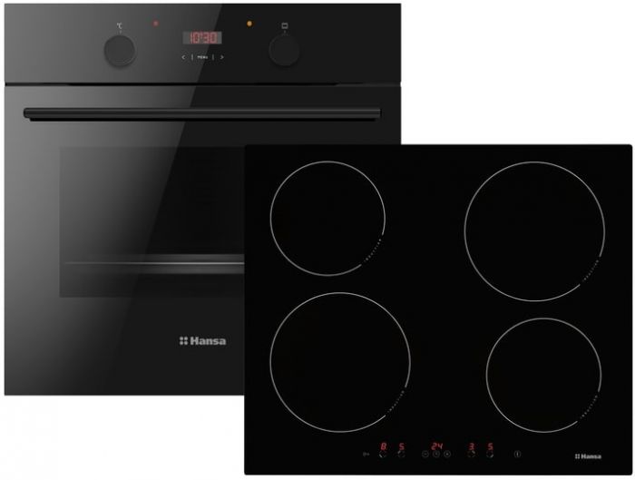 Комплект Hansa (духовка електрична + поверхня індукційна), чорний