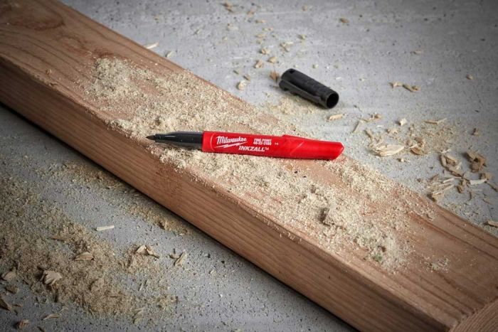 Маркер Milwaukee InkZAll набір 4 шт, водостійкий, чорний