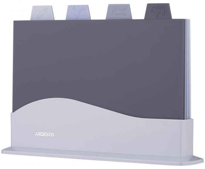 Набір дошок кухонних на підставці ARDESTO Fresh, 4шт, 23.8x33.8x7см, пластик