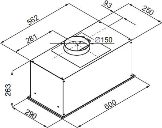 Витяжка Hansa вбудована, 60см, 455м3ч, чорний