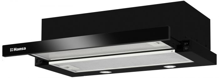Витяжка Hansa телескопічна, 60см, 389м3ч, чорний