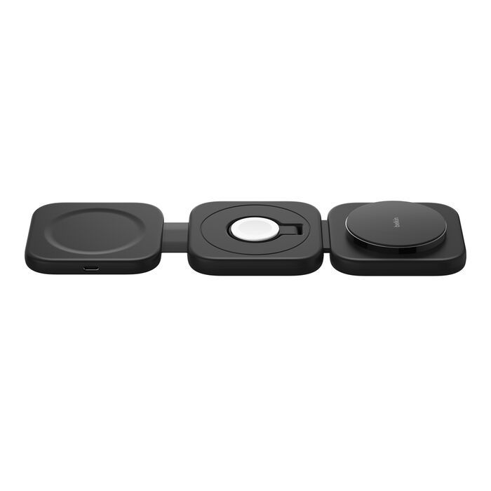 Зарядний пристрій бездротовий Belkin 3в1 Travel Pad Wireless Qi2 15Вт, чорний